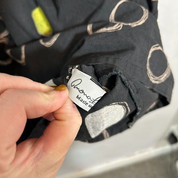 Mona Lisa Tunic Top Womens L Polka Dot Bubble Hem Pockets Artsy Lagenlook - Picture 5 of 7